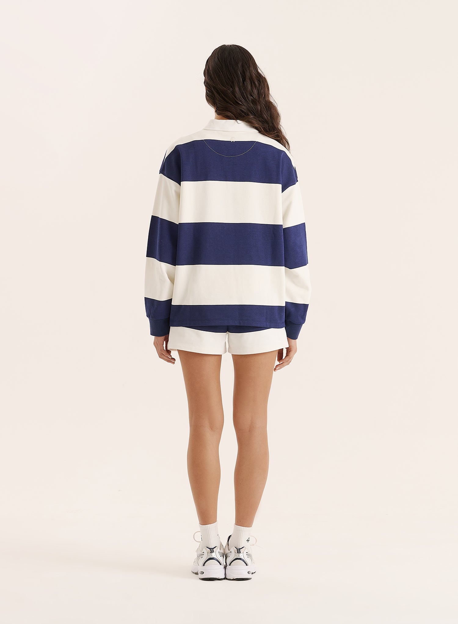 Navy And White Stripe Rugby Top
